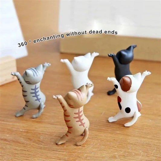 5Pcs Dancing Cat Figures – Cute Animation Cat Toys & Cake Decorations