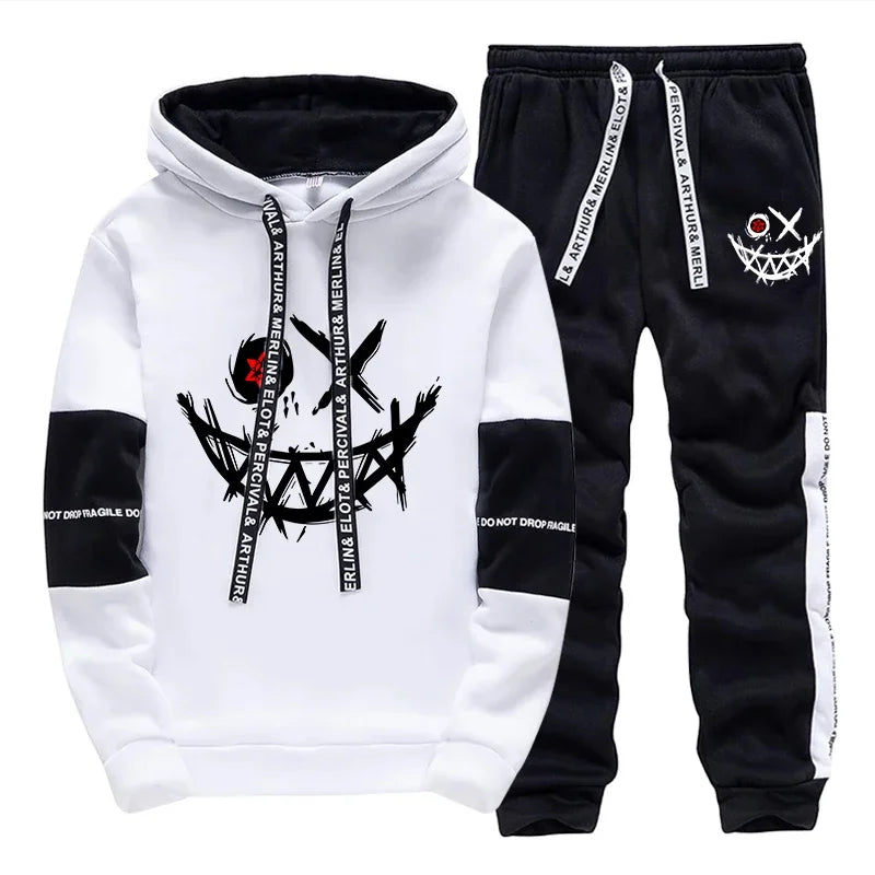 Men's Printed Tracksuit – Hoodie & Pants Set
