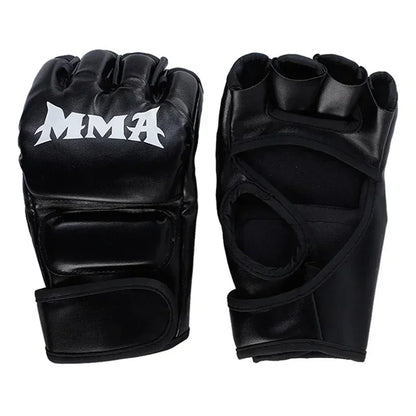 Half-Finger Boxing Gloves – Leather Training Cushion
