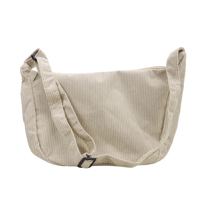 Minimalist Corduroy Crossbody Bag for Women