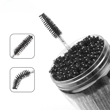 CNKESS 50pcs Disposable Eyelash Mascara Wands – Glitter Micro Spoolies