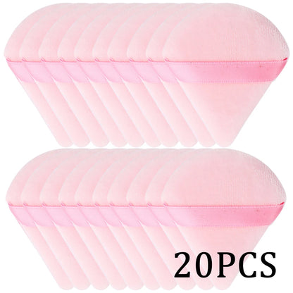 20/30pcs Triangle Velvet Powder Puffs – Wet & Dry Makeup Sponges