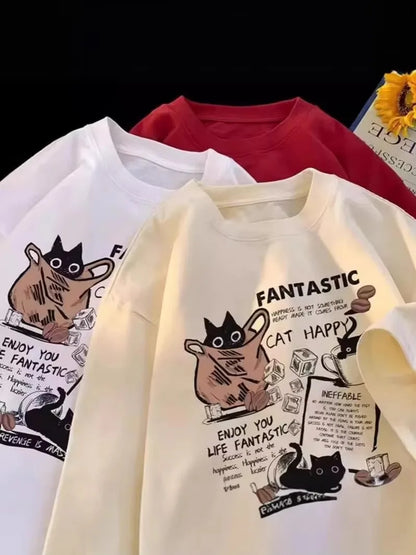 American Retro Short Sleeve T-Shirt – Summer Casual Trendy Tee