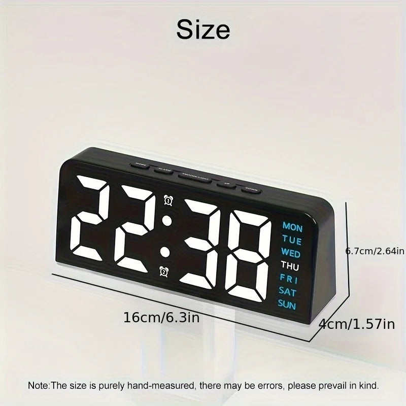 Digital LED Alarm Clock – Dual Alarms, Date & Night Light