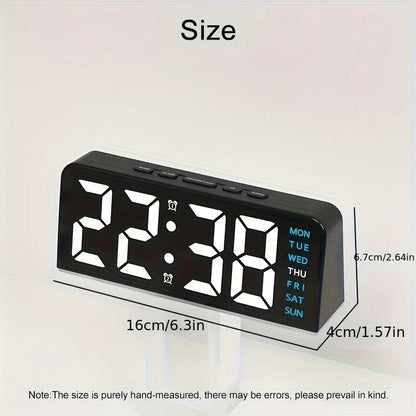 Digital LED Alarm Clock – Dual Alarms, Date & Night Light