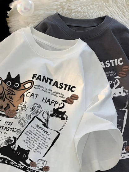 American Retro Short Sleeve T-Shirt – Summer Casual Trendy Tee