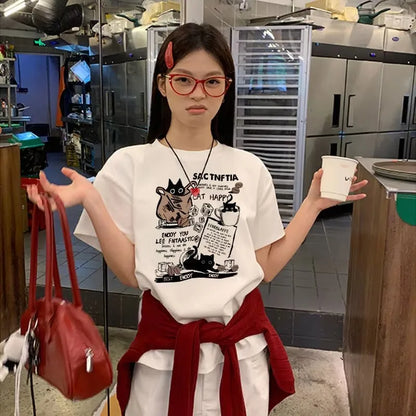 American Retro Short Sleeve T-Shirt – Summer Casual Trendy Tee