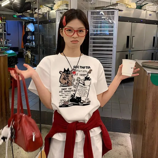 American Retro Short Sleeve T-Shirt – Summer Casual Trendy Tee