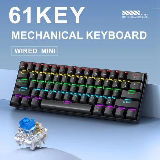 K61 Wired Mechanical Keyboard – RGB, Gaming & Office