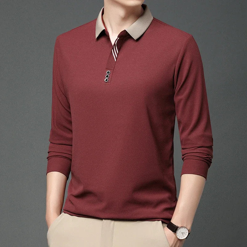 Men’s Long-Sleeve Polo Shirt – Casual & Comfortable