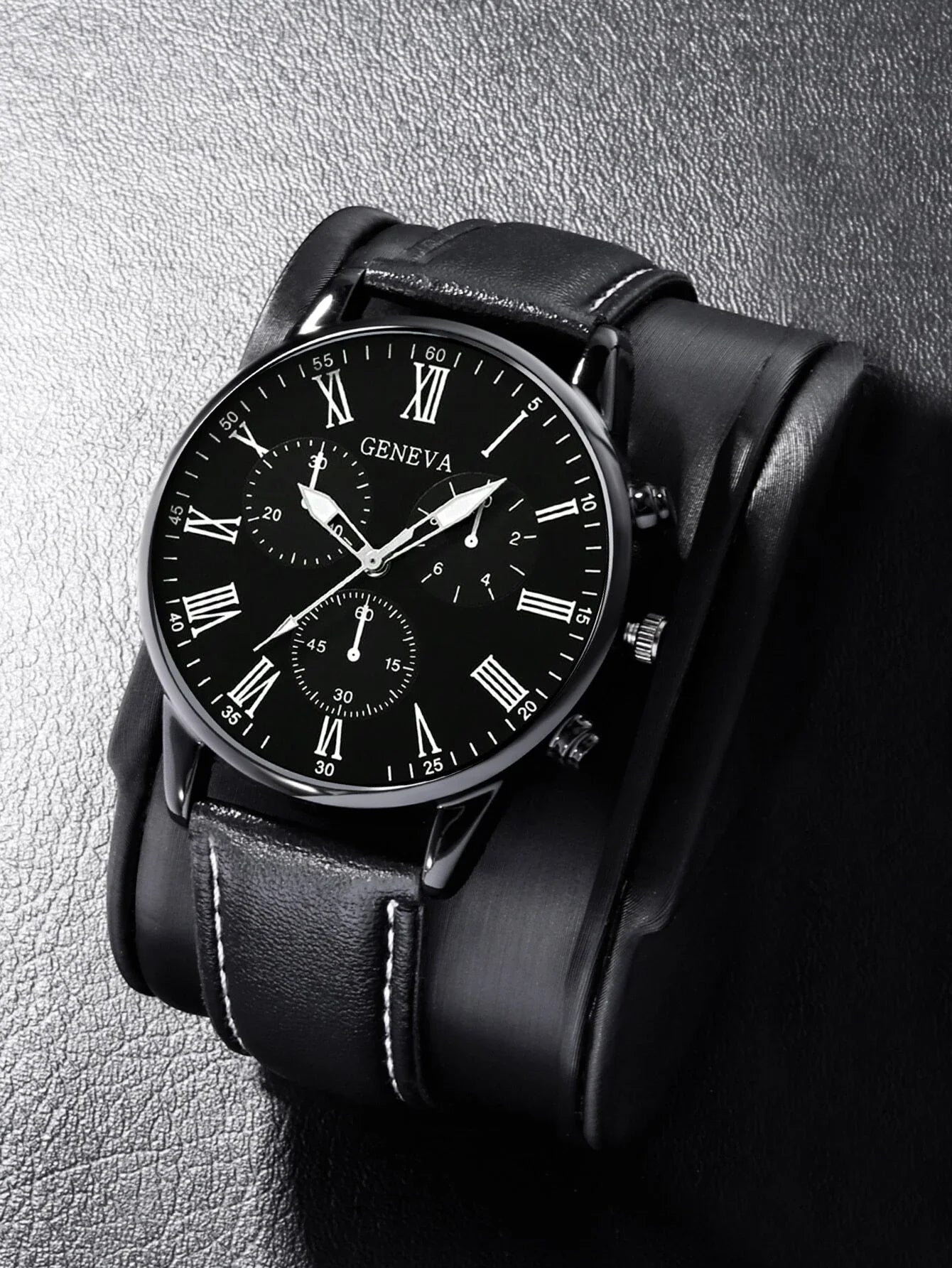 2PCS Couple Leather Watches – Simple Quartz Wristwatches