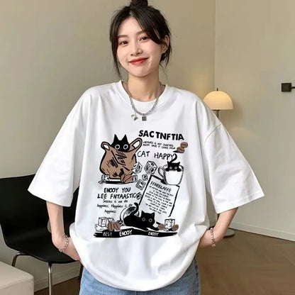 American Retro Short Sleeve T-Shirt – Summer Casual Trendy Tee