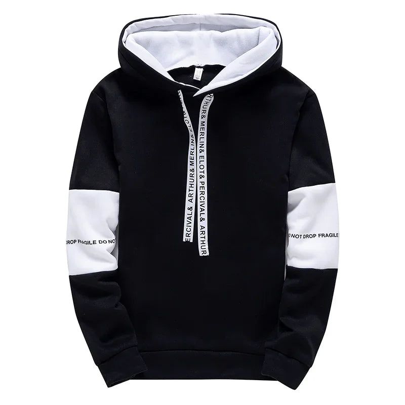 Men's Casual Printed Hoodie Long Sleeve Pullover Sweatshirt