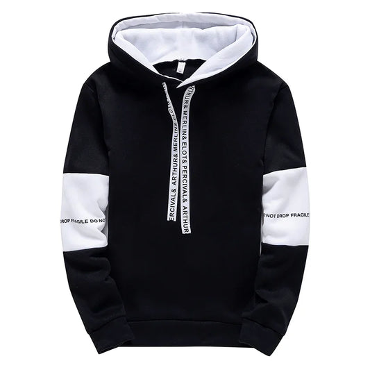 Men's Casual Printed Hoodie Long Sleeve Pullover Sweatshirt