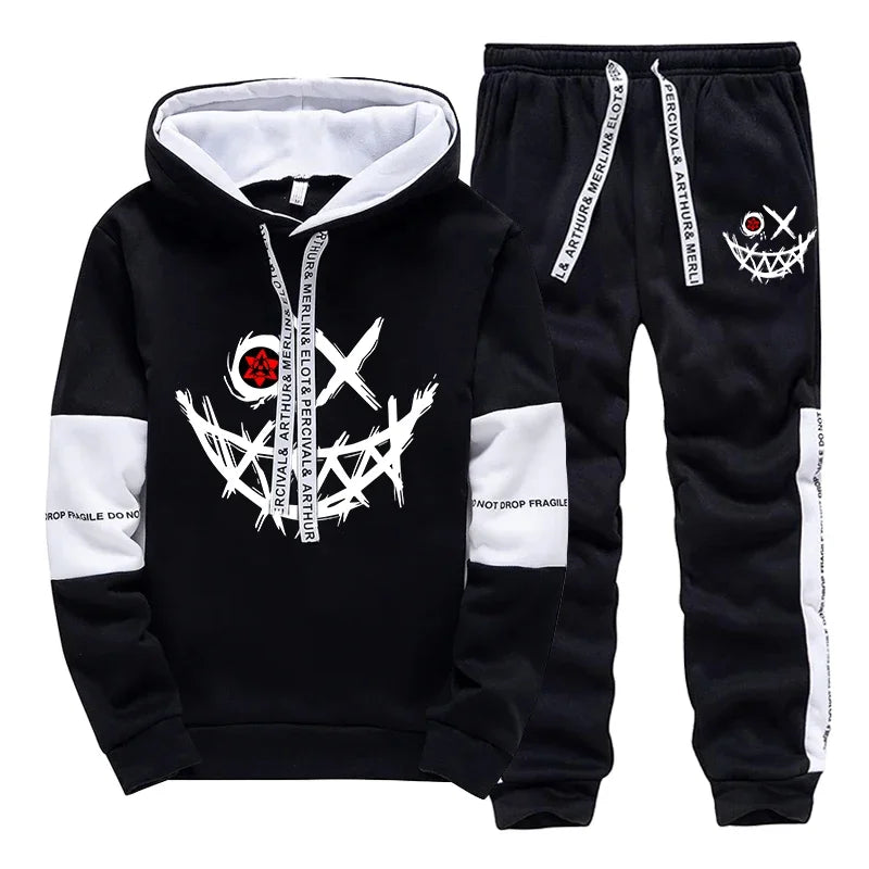 Men's Printed Tracksuit – Hoodie & Pants Set