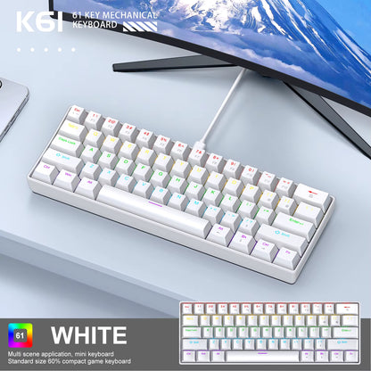 K61 Wired Mechanical Keyboard – RGB, Gaming & Office