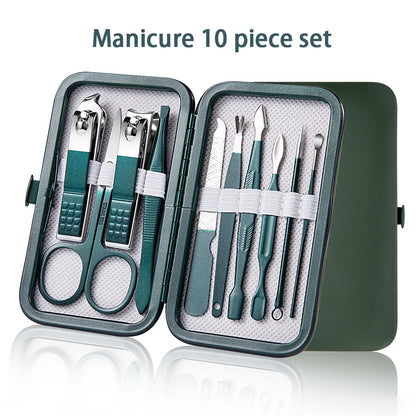 Green 6–18pcs Manicure Set – Professional Nail & Foot Care Tools