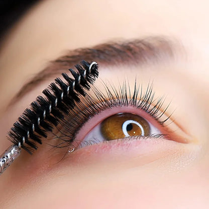 CNKESS 50pcs Disposable Eyelash Mascara Wands – Glitter Micro Spoolies