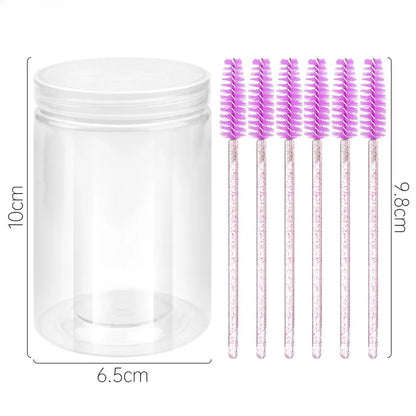 CNKESS 50pcs Disposable Eyelash Mascara Wands – Glitter Micro Spoolies