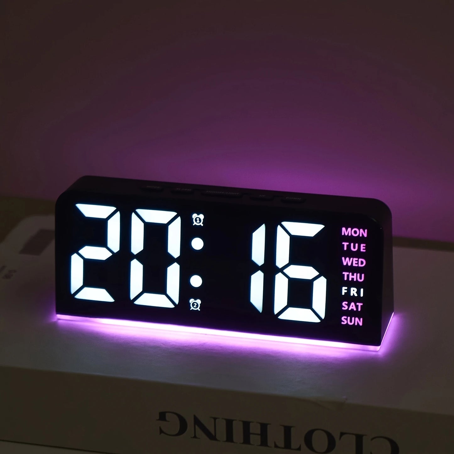Digital LED Alarm Clock – Dual Alarms, Date & Night Light