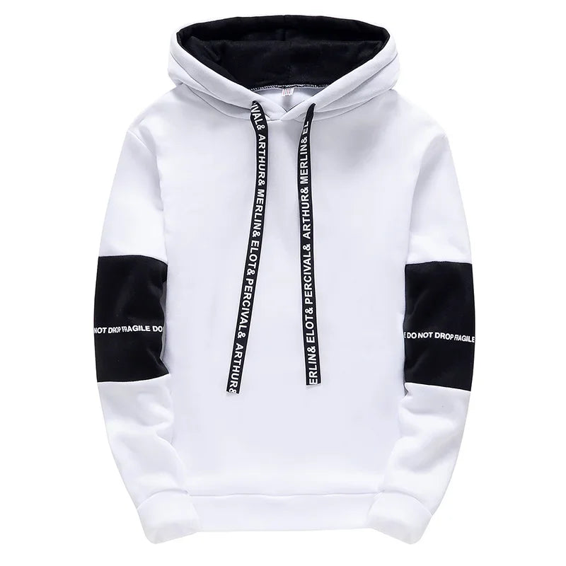 Men's Casual Printed Hoodie Long Sleeve Pullover Sweatshirt