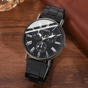 2PCS Couple Leather Watches – Simple Quartz Wristwatches