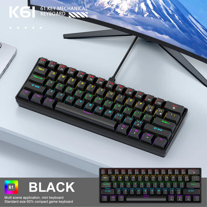 K61 Wired Mechanical Keyboard – RGB, Gaming & Office