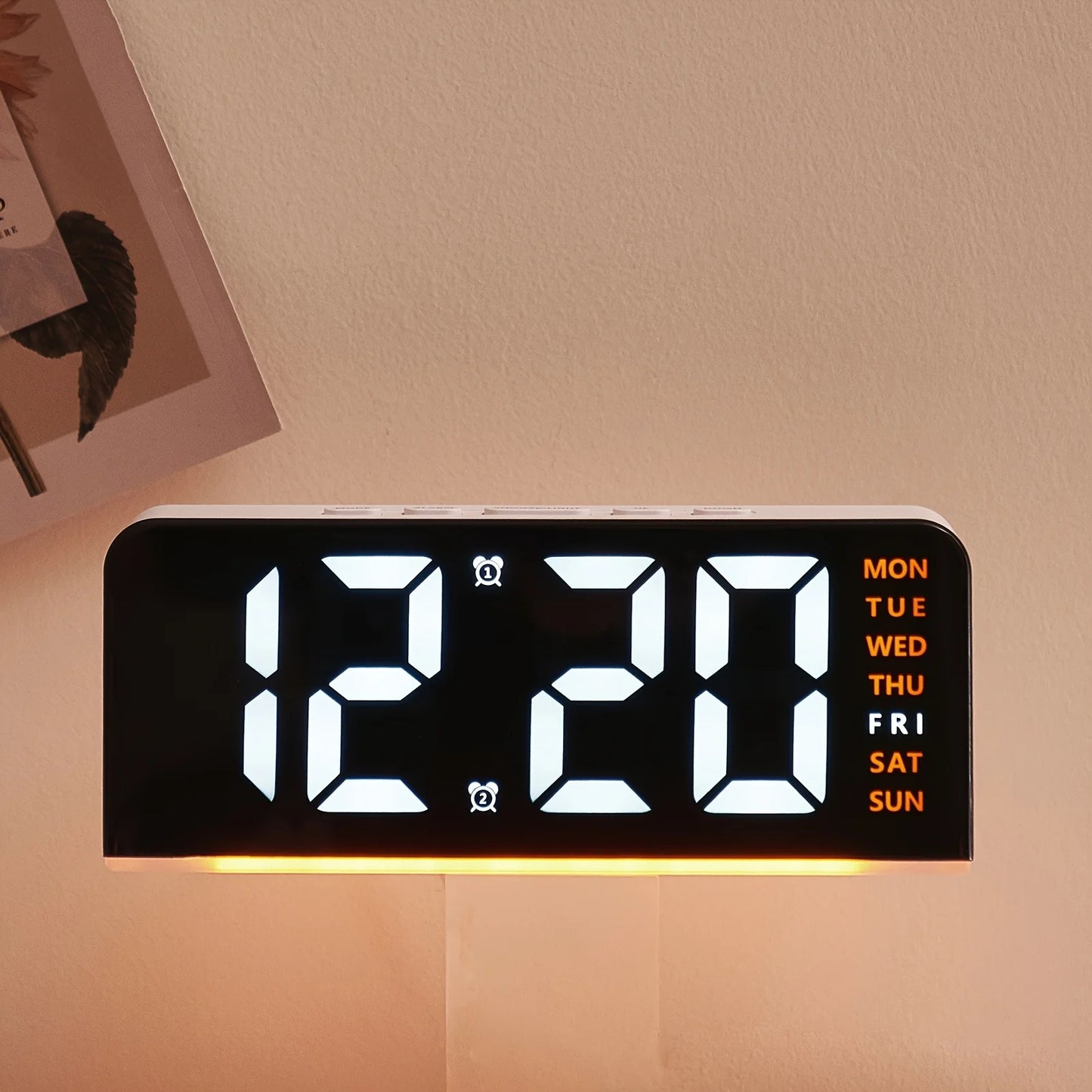 Digital LED Alarm Clock – Dual Alarms, Date & Night Light