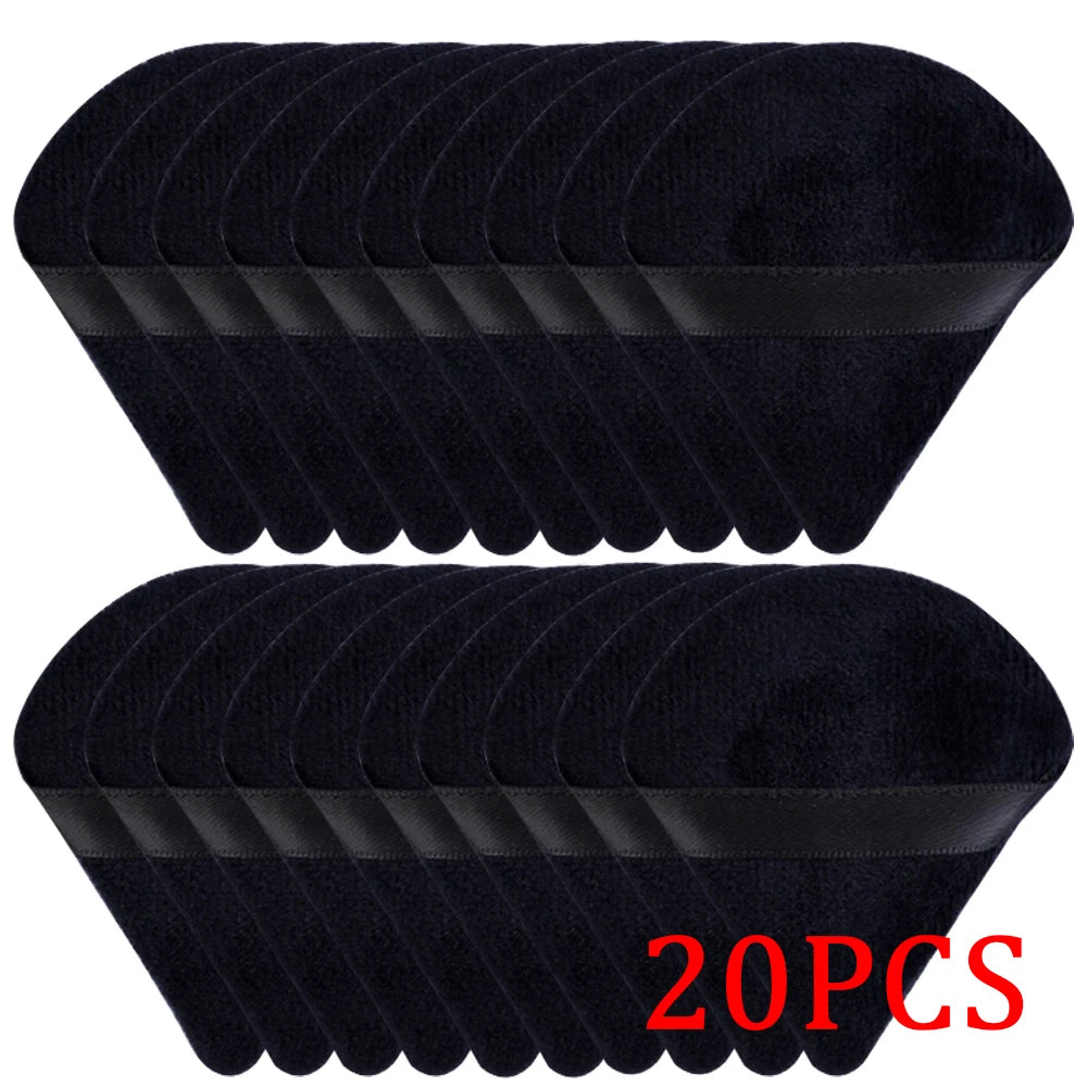 20/30pcs Triangle Velvet Powder Puffs – Wet & Dry Makeup Sponges