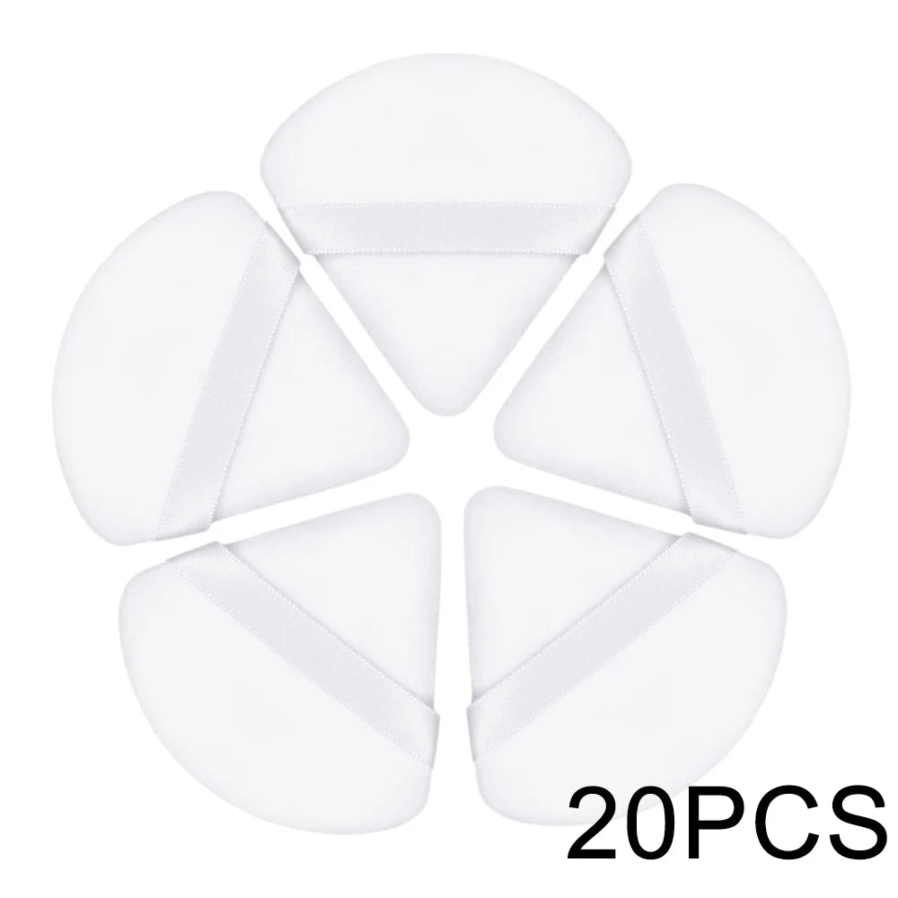 20/30pcs Triangle Velvet Powder Puffs – Wet & Dry Makeup Sponges