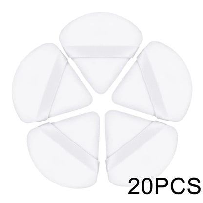 20/30pcs Triangle Velvet Powder Puffs – Wet & Dry Makeup Sponges