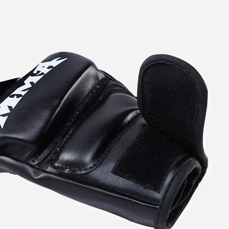 Half-Finger Boxing Gloves – Leather Training Cushion