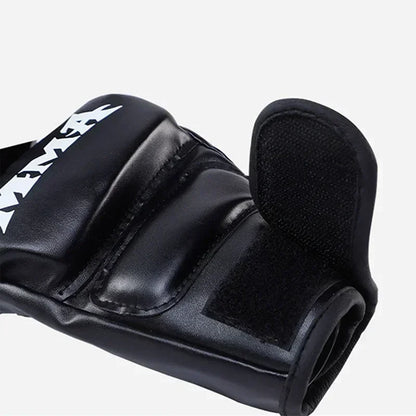 Half-Finger Boxing Gloves – Leather Training Cushion
