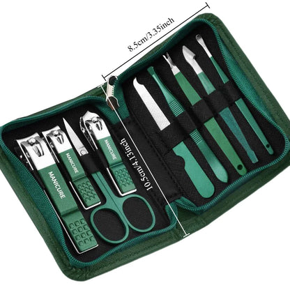 Green 6–18pcs Manicure Set – Professional Nail & Foot Care Tools