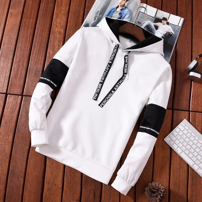 Men's Casual Printed Hoodie Long Sleeve Pullover Sweatshirt