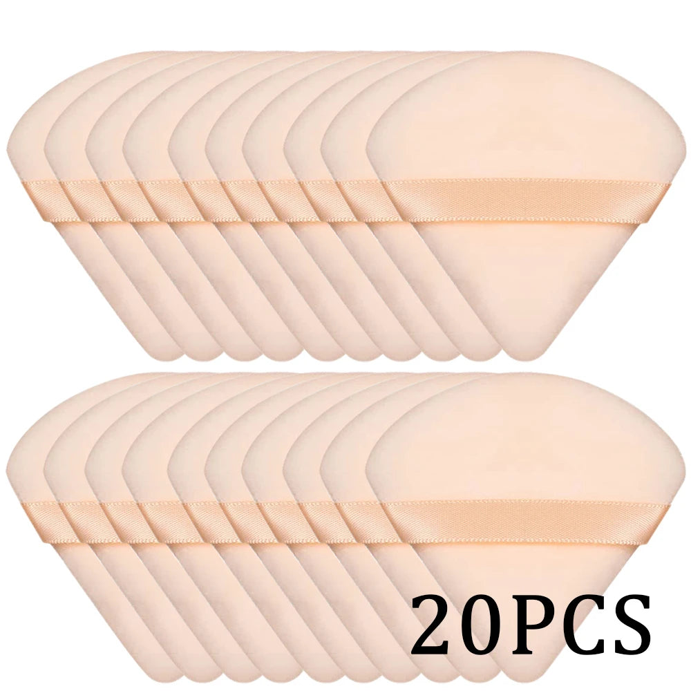 20/30pcs Triangle Velvet Powder Puffs – Wet & Dry Makeup Sponges