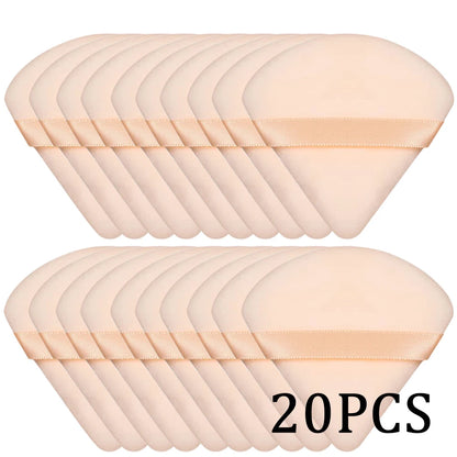 20/30pcs Triangle Velvet Powder Puffs – Wet & Dry Makeup Sponges