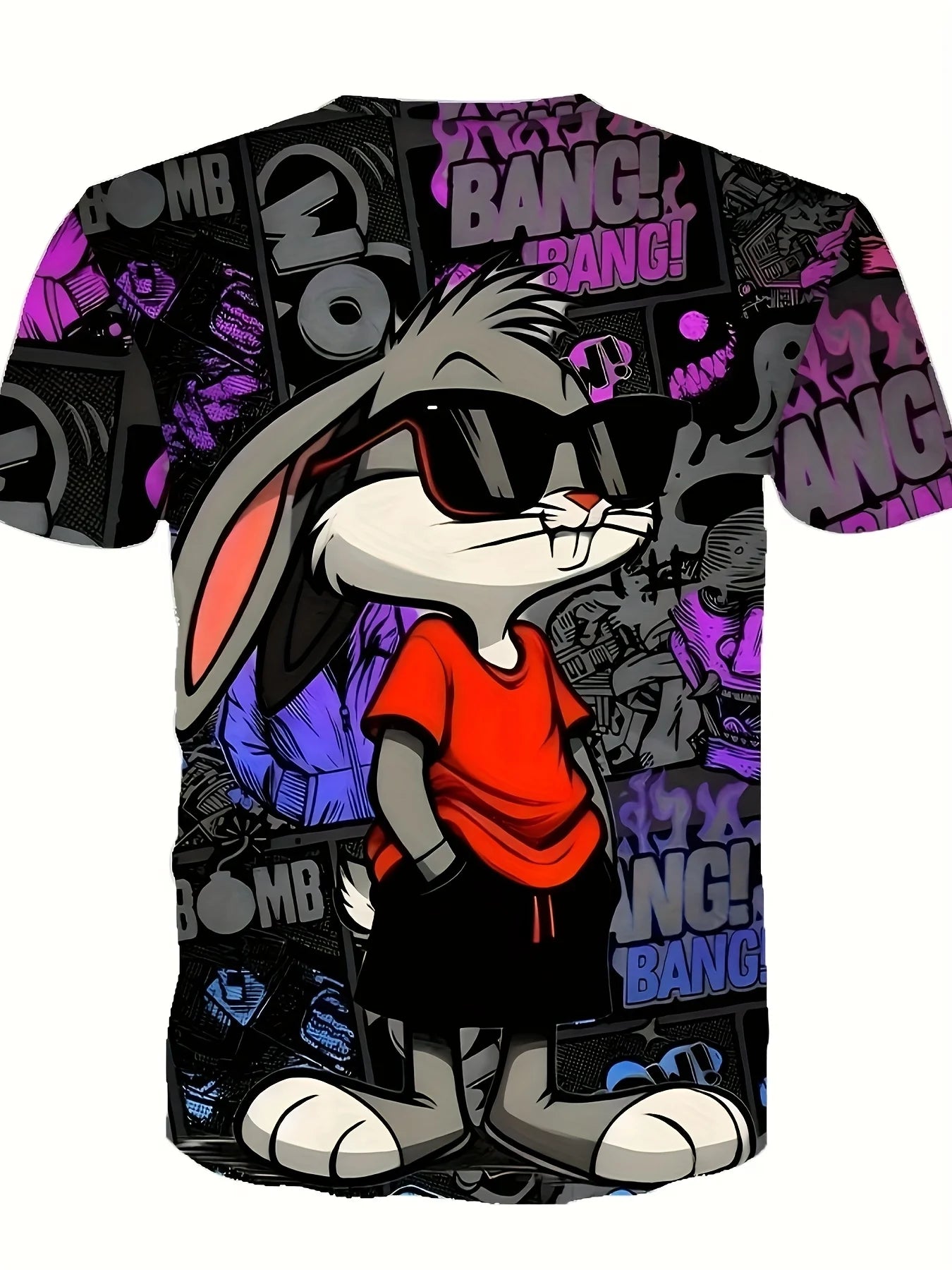 Men's 3D Rabbit Print T-Shirt – Casual Summer Top