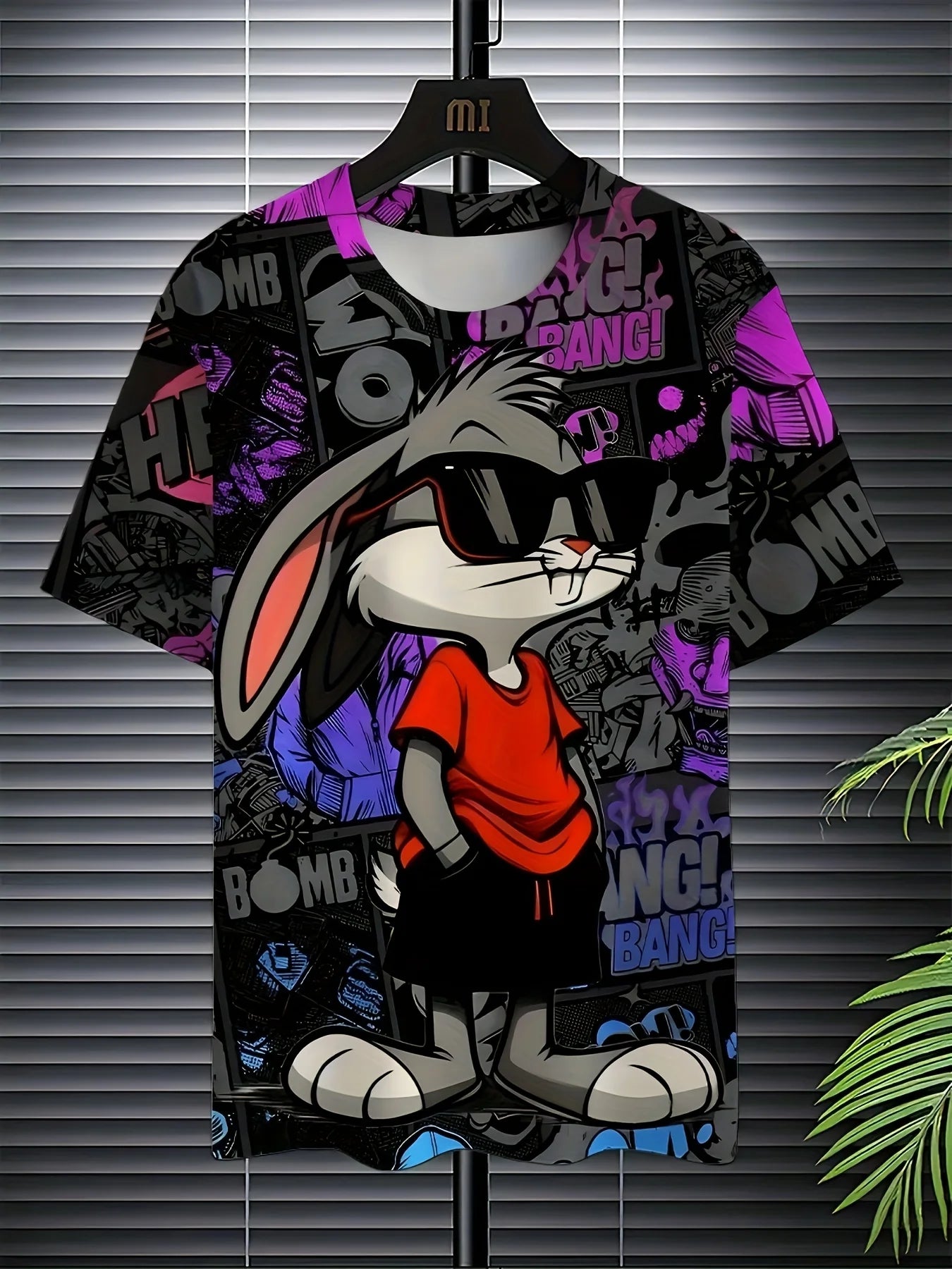 Men's 3D Rabbit Print T-Shirt – Casual Summer Top