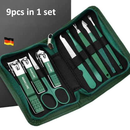 Green 6–18pcs Manicure Set – Professional Nail & Foot Care Tools
