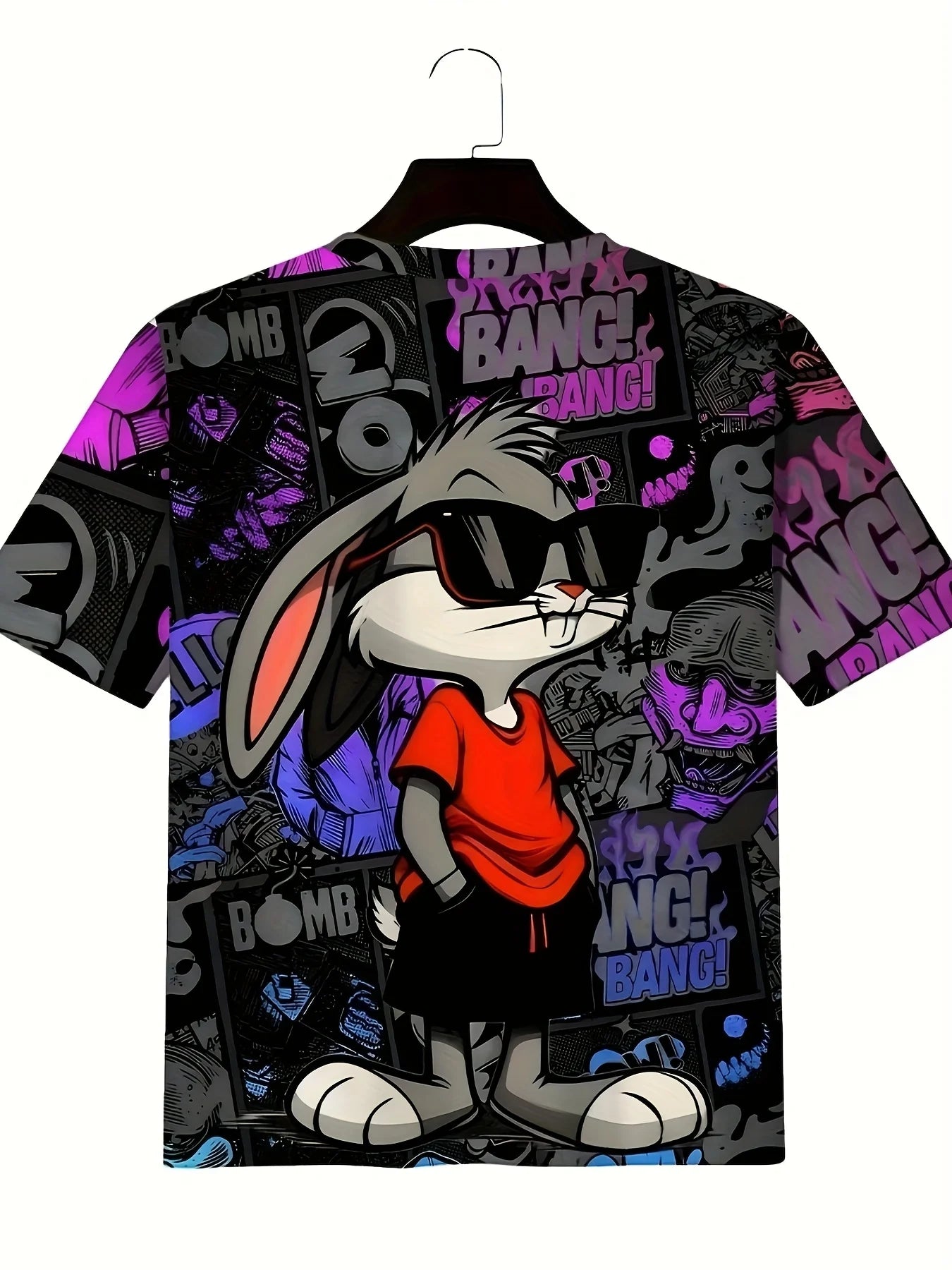 Men's 3D Rabbit Print T-Shirt – Casual Summer Top