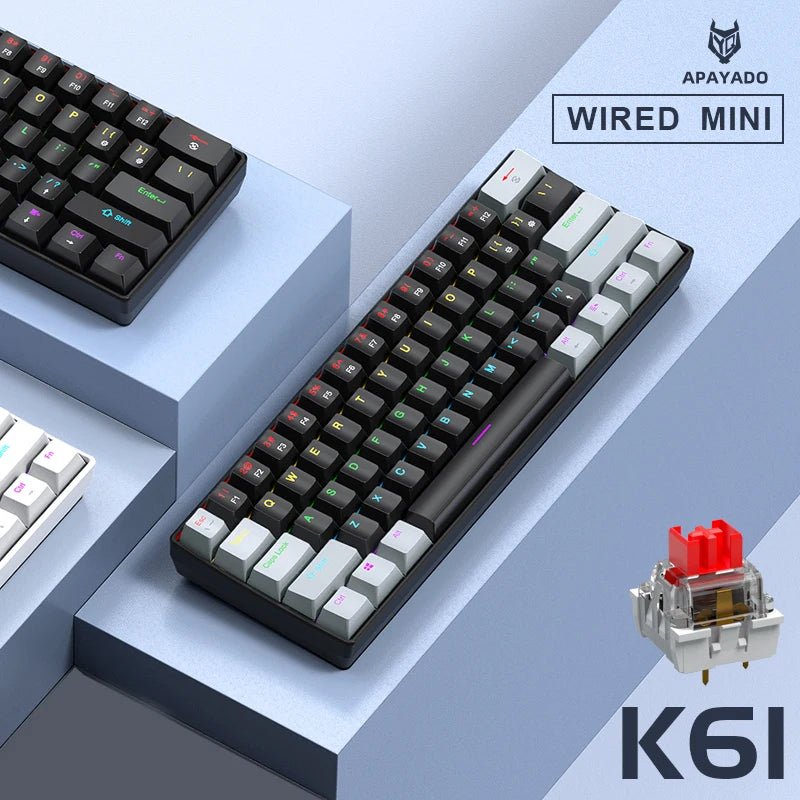 K61 Wired Mechanical Keyboard – RGB, Gaming & Office